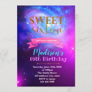 Spiral galaxy party theme invitation