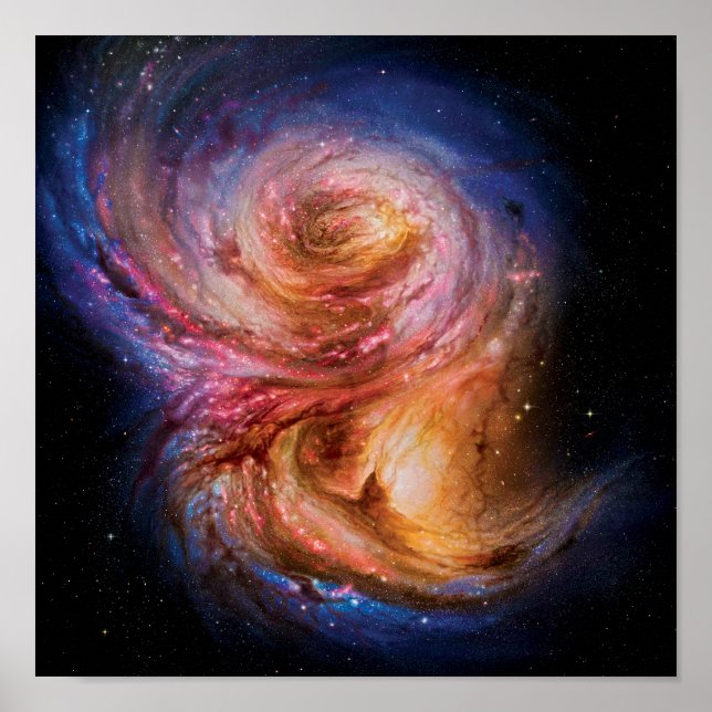 Spiral Galaxy SMM J2135-0102 Artist Impression Poster (Front)