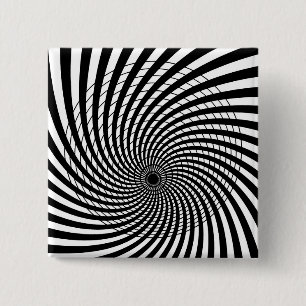 SPIRAL GEOMETRIC OP ART Button