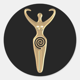 Spiral Goddess Classic Round Sticker