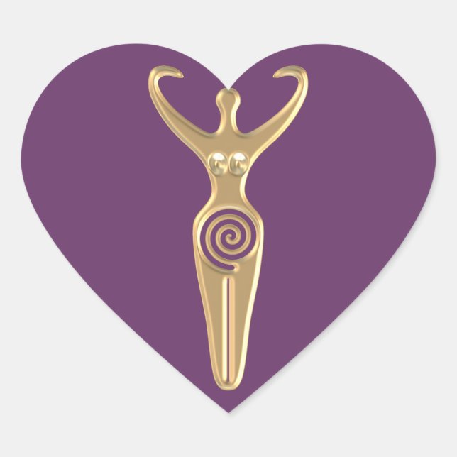 Spiral Goddess Heart Sticker (Front)