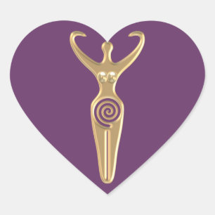 Spiral Goddess Heart Sticker