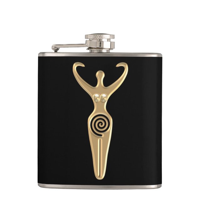 Spiral Goddess Hip Flask (Front)