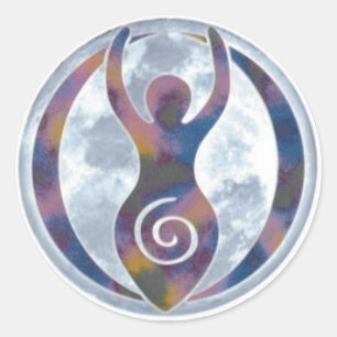 Spiral Goddess Window-Sticker Classic Round Sticker