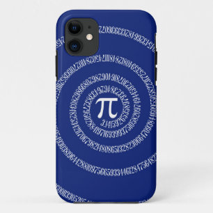 Spiral Graphic for Pi on Navy Blue iPhone 11 Case