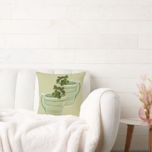 Spiral Green Cup with Mint Photograph Cushion