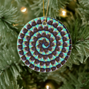 Spiral Guinea Pig Pattern, Ceramic Tree Decoration