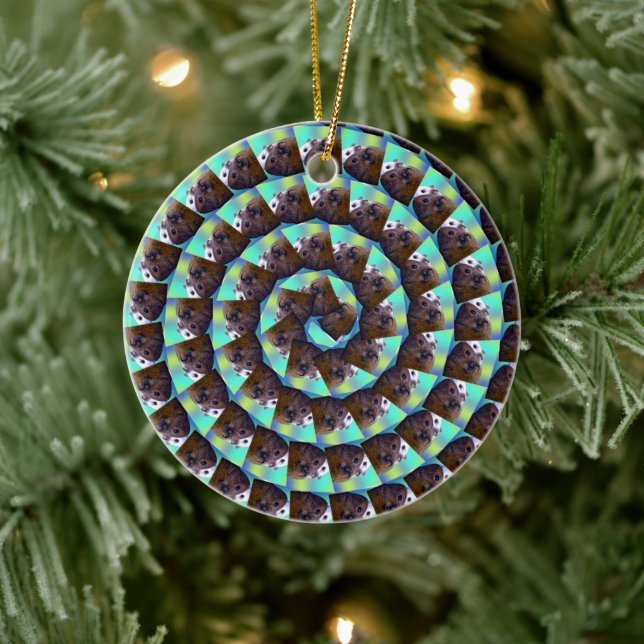 Spiral Guinea Pig Pattern, Ceramic Tree Decoration (Tree)