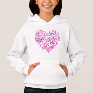 Spiral handwriting pink heart for Valentines Day