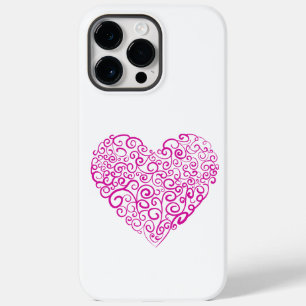 Spiral handwriting pink heart for Valentines Day Case-Mate iPhone 14 Pro Max Case