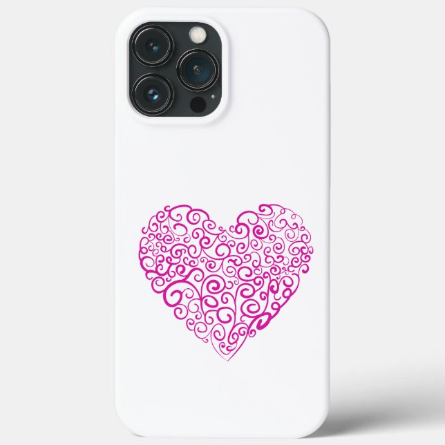 Spiral handwriting pink heart for Valentines Day Case-Mate iPhone Case (Back)