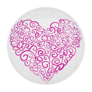 Spiral handwriting pink heart for Valentines Day Cutting Board