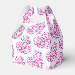 Spiral handwriting pink heart for Valentines Day Favour Box