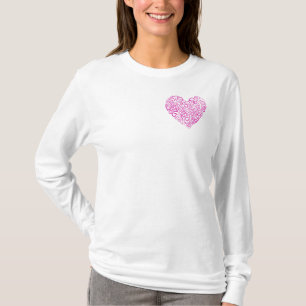 Spiral handwriting pink heart for Valentines Day T-Shirt