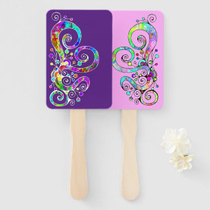 Spiral Heart Hand Painted Design 1 + 2 Fan