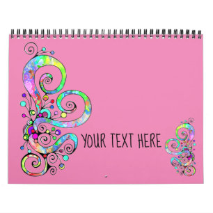 Spiral Heart Hand Painted Design 1 Calendar