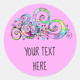 Spiral Heart Hand Painted Design 1 Classic Round Sticker