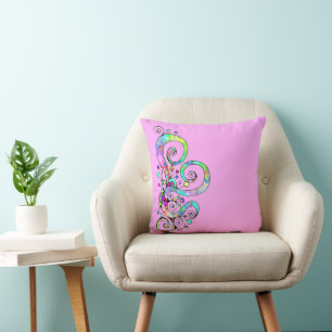 Spiral Heart Hand Painted Design 1 Cushion