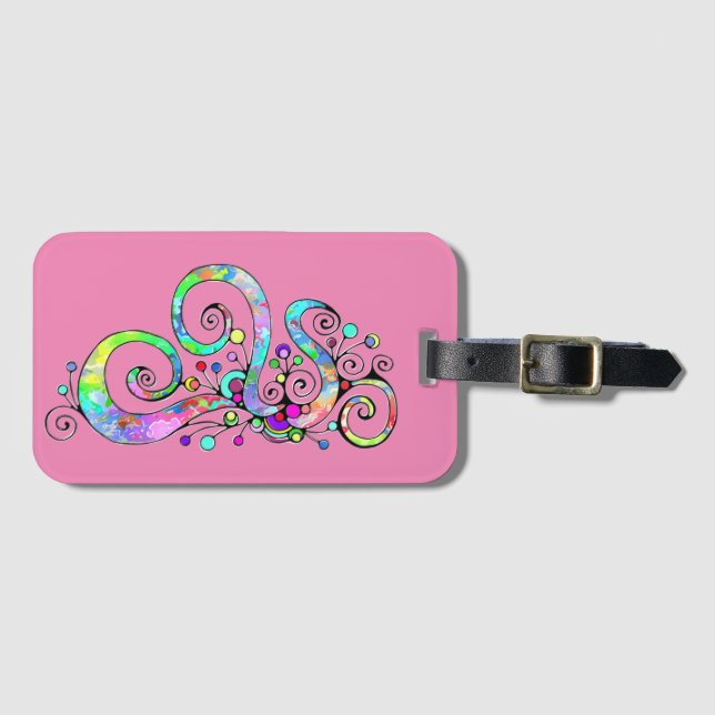 Spiral Heart Hand Painted Design 1 Luggage Tag (Front Horizontal)
