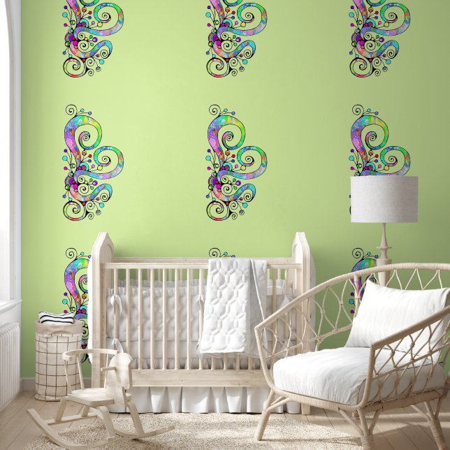 Spiral Heart Hand Painted Design 1 Wallpaper (Kids)