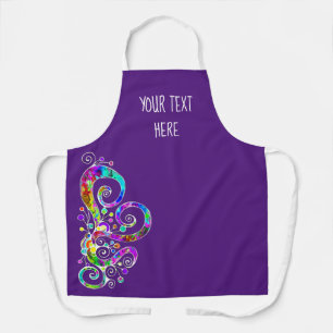 Spiral Heart Hand Painted Design 2 Apron