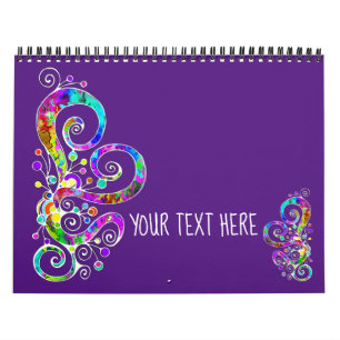 Spiral Heart Hand Painted Design 2 Calendar