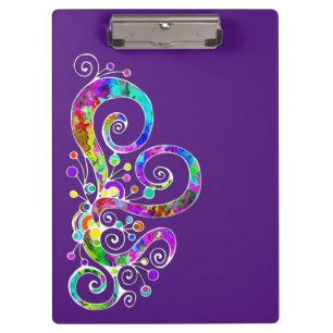 Spiral Heart Hand Painted Design 2 Clipboard