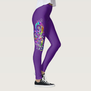 Spiral Heart Hand Painted Design 2 Leggings