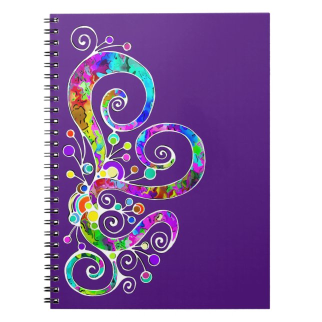 Spiral Heart Hand Painted Design 2 Notebook (Front)