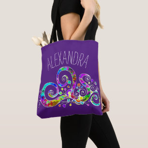 Spiral Heart Hand Painted Design 2 Tote Bag
