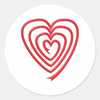 spiral heart spiral classic round sticker