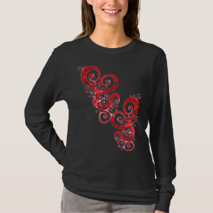 Spiral Hearts Hand Painted 4 Fan Fun T-Shirt