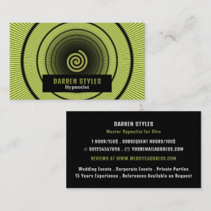 Spiral Hypnosis, Hypnotist Event Entertainer Business Card