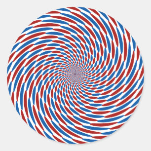 Spiral Illusion Burst Classic Round Sticker