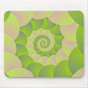 Spiral in Pink and Greens Mouse Mat