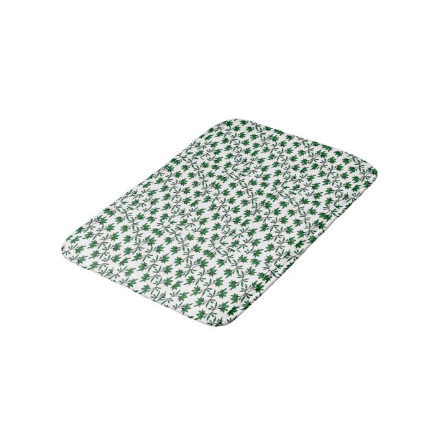 Spiral leafy background bath mat (Angled)