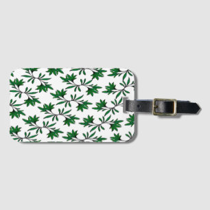 Spiral leafy background luggage tag