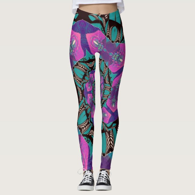  Spiral Mandala designs Leggings (Front)
