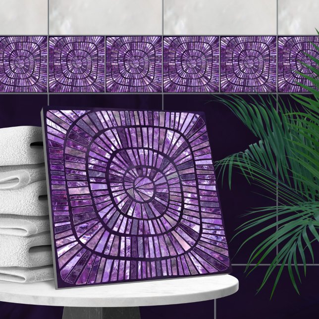 Spiral Mosaic - Amethyst Fluorite Tile (Creator Uploaded)