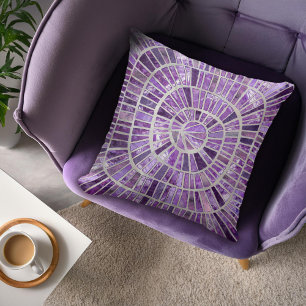 Spiral Mosaic - Amethyst on pearl Cushion