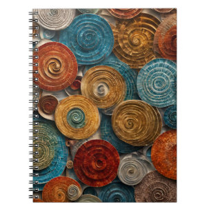 Spiral Mosaic Notebook – Earthy and Oceanic Tones