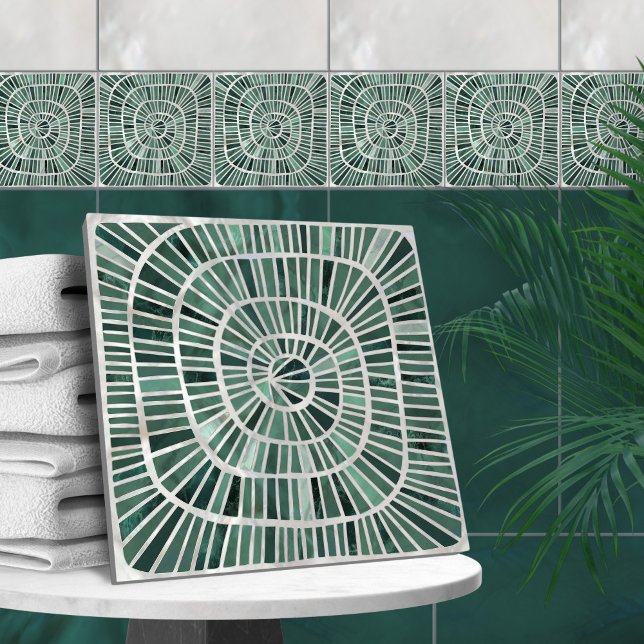 Spiral Mosaic - Pine and Jade Green Tile (Creator Uploaded)