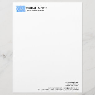 Spiral Motif - Baby Blue Letterhead Template