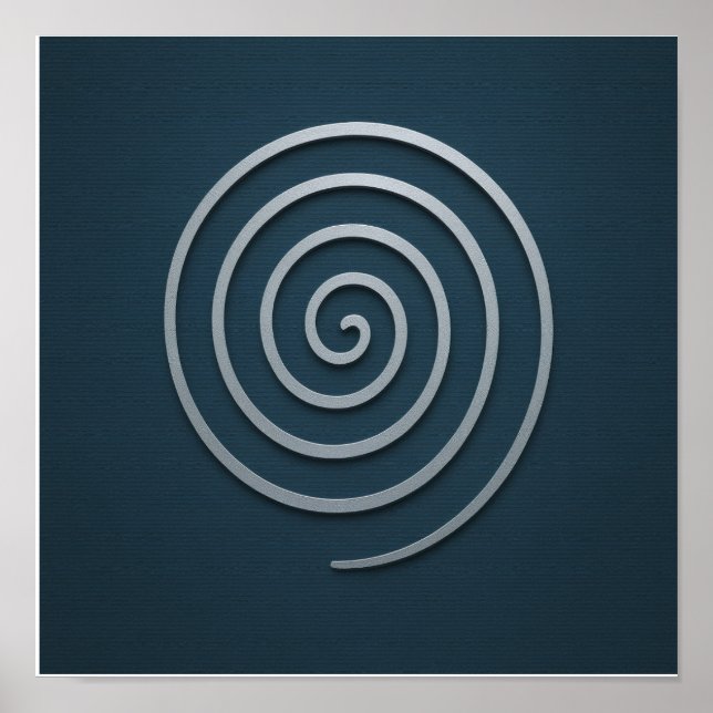 Spiral Navy Silver Poster (Front)