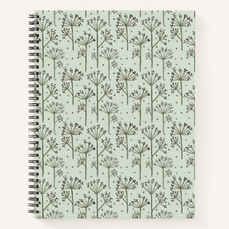 Spiral note book with floral pattern