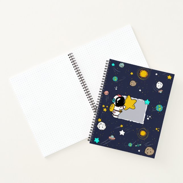 Spiral NotebooAstronaut Outer Space Cartoon k Notebook (Inside)