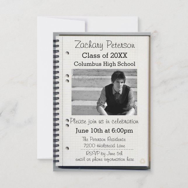 Spiral Notebook - 3x5 Graduation Announcement (Front)