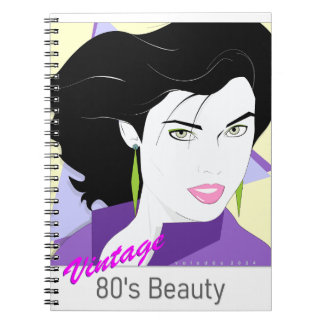 Spiral Notebook - 80s Style Woman's Face
