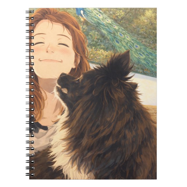 Spiral Notebook Anime Girl & Puppy Photo  (Front)