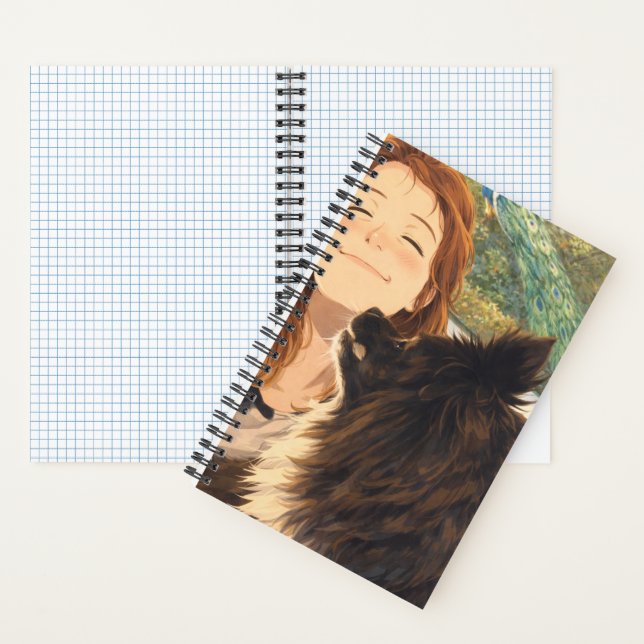 Spiral Notebook Anime Playful Puppy (Inside)